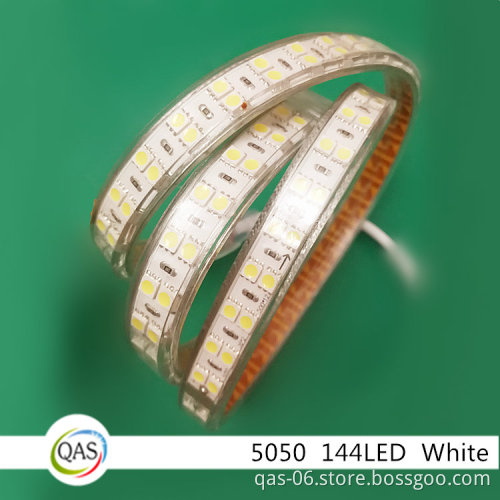 5050 strip flex 144led/m white AC110 220v IP68 double row strip tape